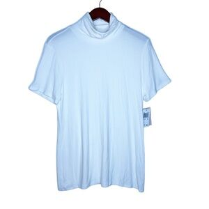 Philosophy NWT Short Sleeve Turtleneck Knit Top Size XL in Ivory White